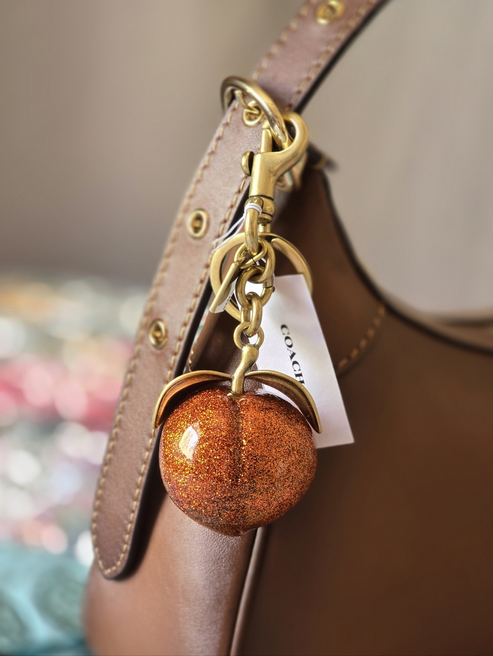 *NWT* COACH "The Summer I Turned Pretty" Peach Bag Charm - Picture 3 of 9